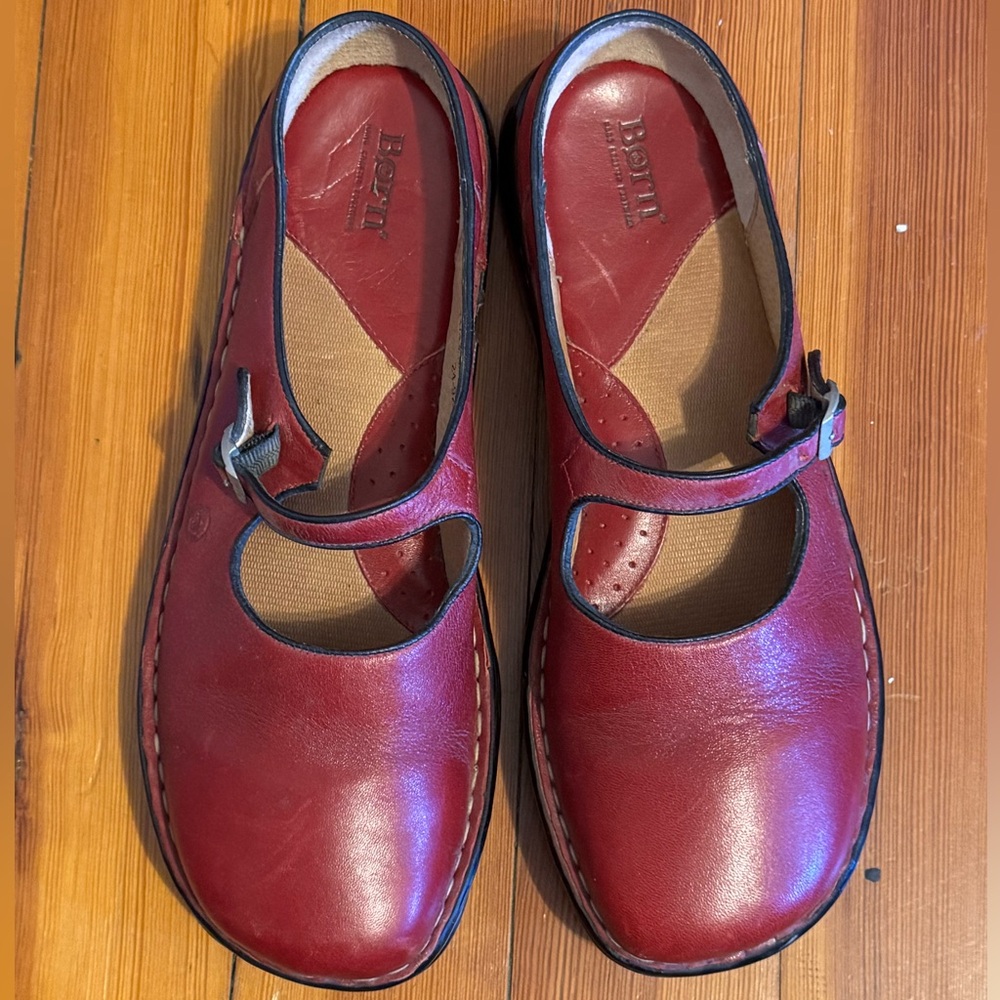 Born Leather Mary Jane Slip-Ons